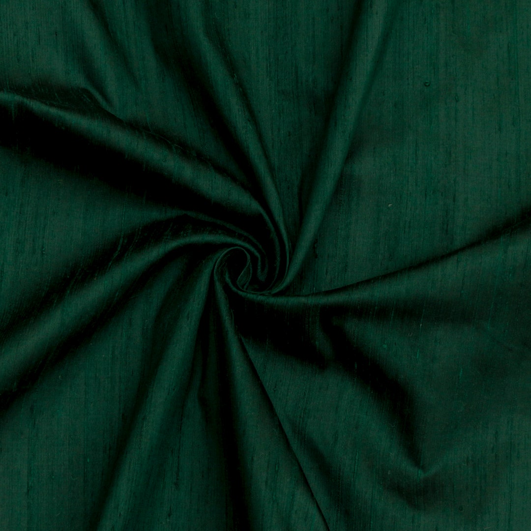 Bottle Green Spun Silk Fabric main image 1