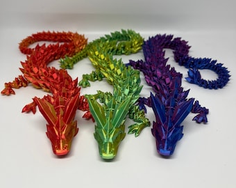 Articulated Crystal Dragon Flexible 3D Printed Toy