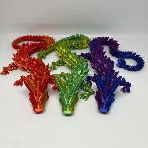 Articulated Crystal Dragon Flexible 3D Printed Toy image 1