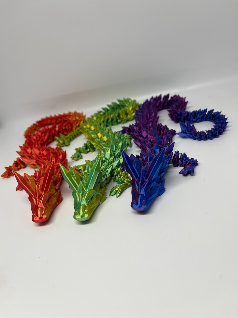 Articulated Crystal Dragon Flexible 3D Printed Toy image 4