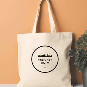 Minimalist Logo Tote Bag – Cotton Canvas Eco-Friendly Reusable Grocery & Book Bag | Everyday Shopper Gift for Her or Him