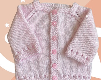 Baby Girl Hand Knitted Cardigan Newborn