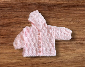 Hand Knitted baby Cardigan 0-3 months