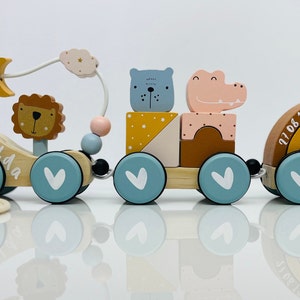 Personalized wooden train, birth gift, birthday gift, railway