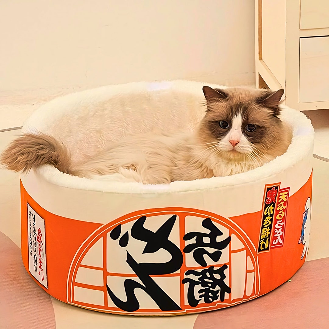 Handmade Instant Noodle Cat Bed Removable & Washable Cozy Etsy