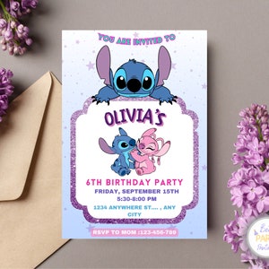 Invitation personnalisée de fête d'anniversaire de point et d'ange, invitation d'anniversaire de point, invitation d'ange pour des enfants, carte d'anniversaire de point
