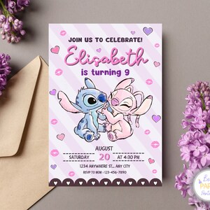 Invitation de fête d'anniversaire de point et ange, invitation d'anniversaire de point personnalisée, invitation d'anniversaire de point, invitation de fête d'anniversaire de point