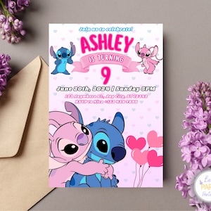 Convite personalizado para festa de aniversário de ponto e anjo, convite de aniversário de ponto, convite de anjo para crianças, cartão de aniversário de ponto