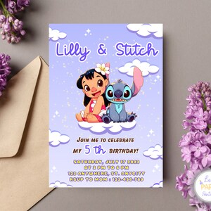 Faire-part d'anniversaire point personnalisé, faire-part d'anniversaire point personnalisé, invitation d'anniversaire point, invitation fête d'anniversaire point, Stitch Evit