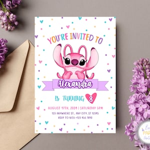 Faire-part d'anniversaire ange au point, Faire-part d'anniversaire ange personnalisé, Faire-part d'anniversaire ange au point, Faire-part d'anniversaire filles