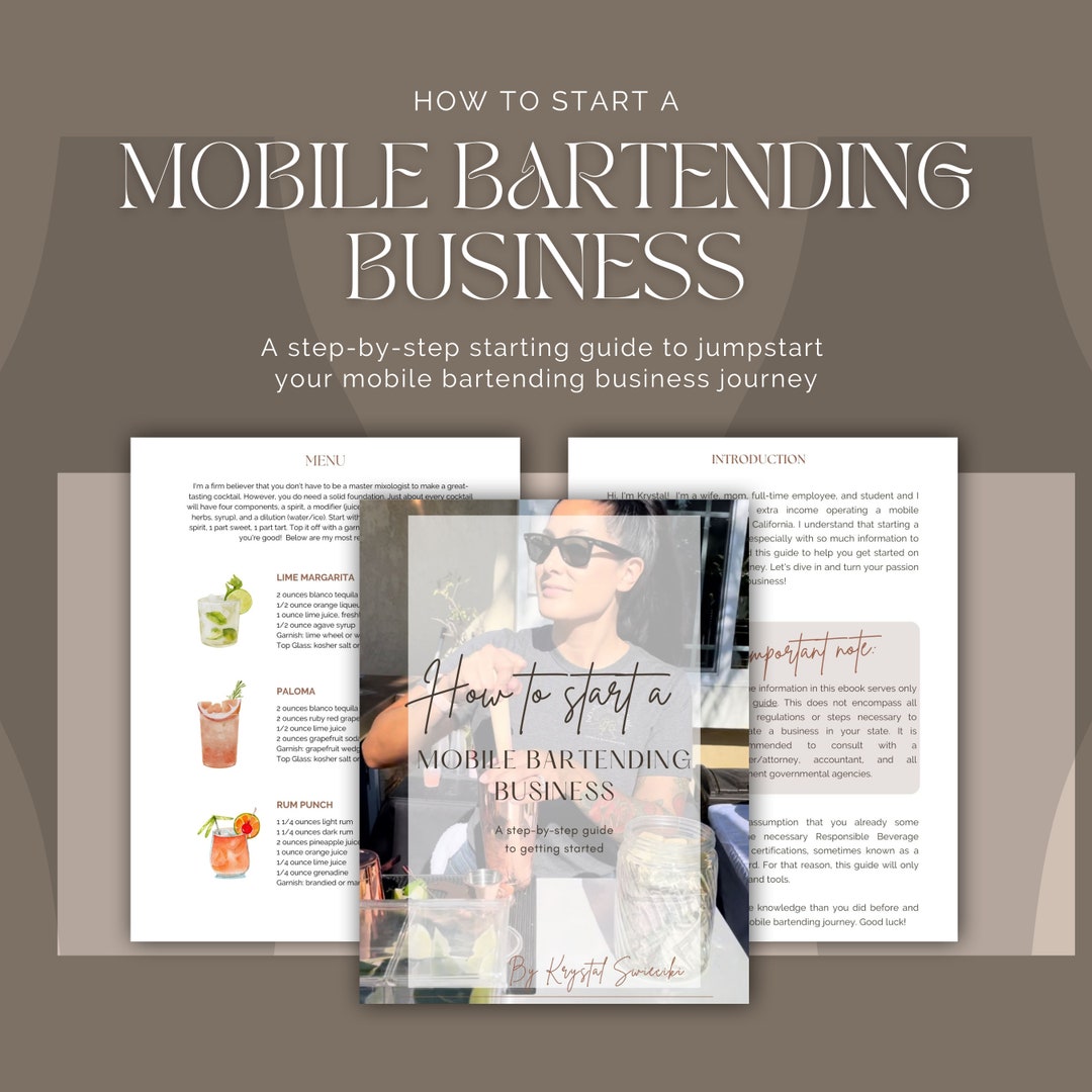 How to Start a Mobile Bartending Business Ebook. A Beginner's Guide to