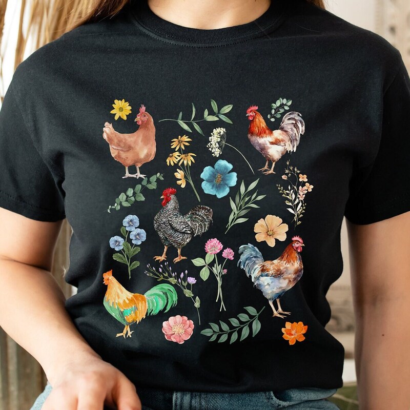 Floral Chicken Mom Tee