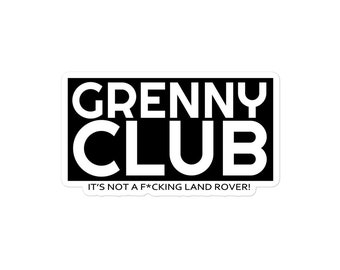 Grenny Club vinyl sticker in Black