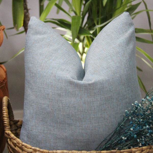 Turquoise Linen Pillow Cover,Euro Sham Pillow Cover,Linen Pillow Case,Couch Pillow,Linen Lumbar Pillow Cover,Turquoise Pillow,Couch Cushion