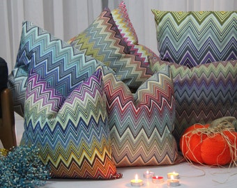 Chevron kussensloop, Chevron gooien kussensloop, zigzag kussensloop, kleurrijke gooien kussen, Rainbow Chevron kussensloop, Euro Sham Pillow20x20