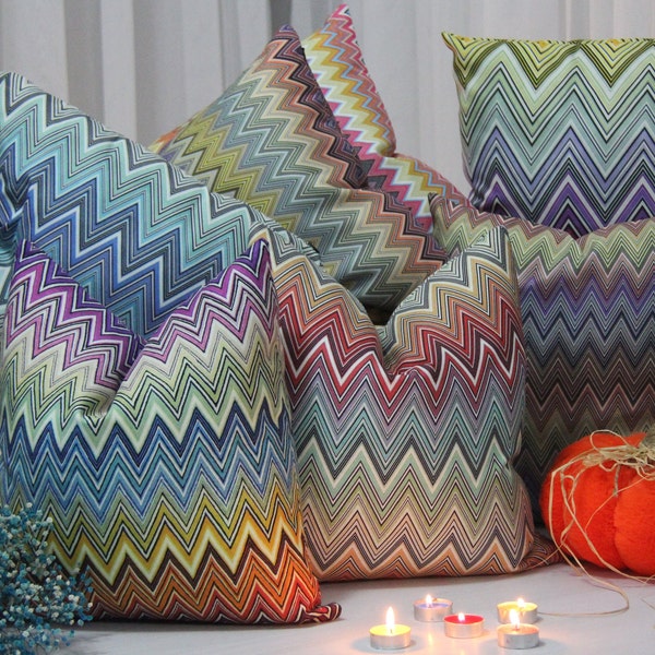 Chevron Pillow Cover,Chevron Throw Pillow Cover,Zigzag Pillow Cover,Colorful Throw Pillow,Rainbow Chevron Pillow Cover,Euro Sham Pillow20x20