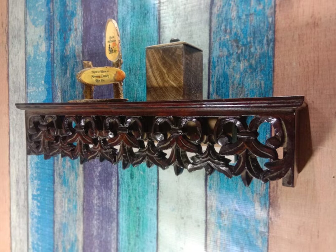 Wall Bracket Wood Hand Carved Wall Shelf/wood Carving Wall Shelf