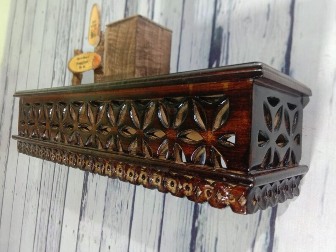 Handmade Wood Carving Wall Shelf Wall Shelves Wall Decor Home Decor