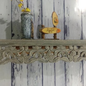 Wall shelf bracket Wood/White Antique Hand Carved wall shelf/Wood Carving Wall Shelf  Carved Shelf Home And home drecor wall shelf