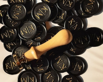 Custom Gold Wedding Wax Seals, Handmade Gold Wax Seal Stickers, 40 Logo Collection Designs, Personalized Wax Seals with Adhesive Backing