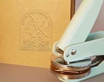 TOP SELLER-Personalized Ex Libris Book Embosser | Custom "From The Library Of" Stamp | Unique Gift for Readers | Teachers & Librarians