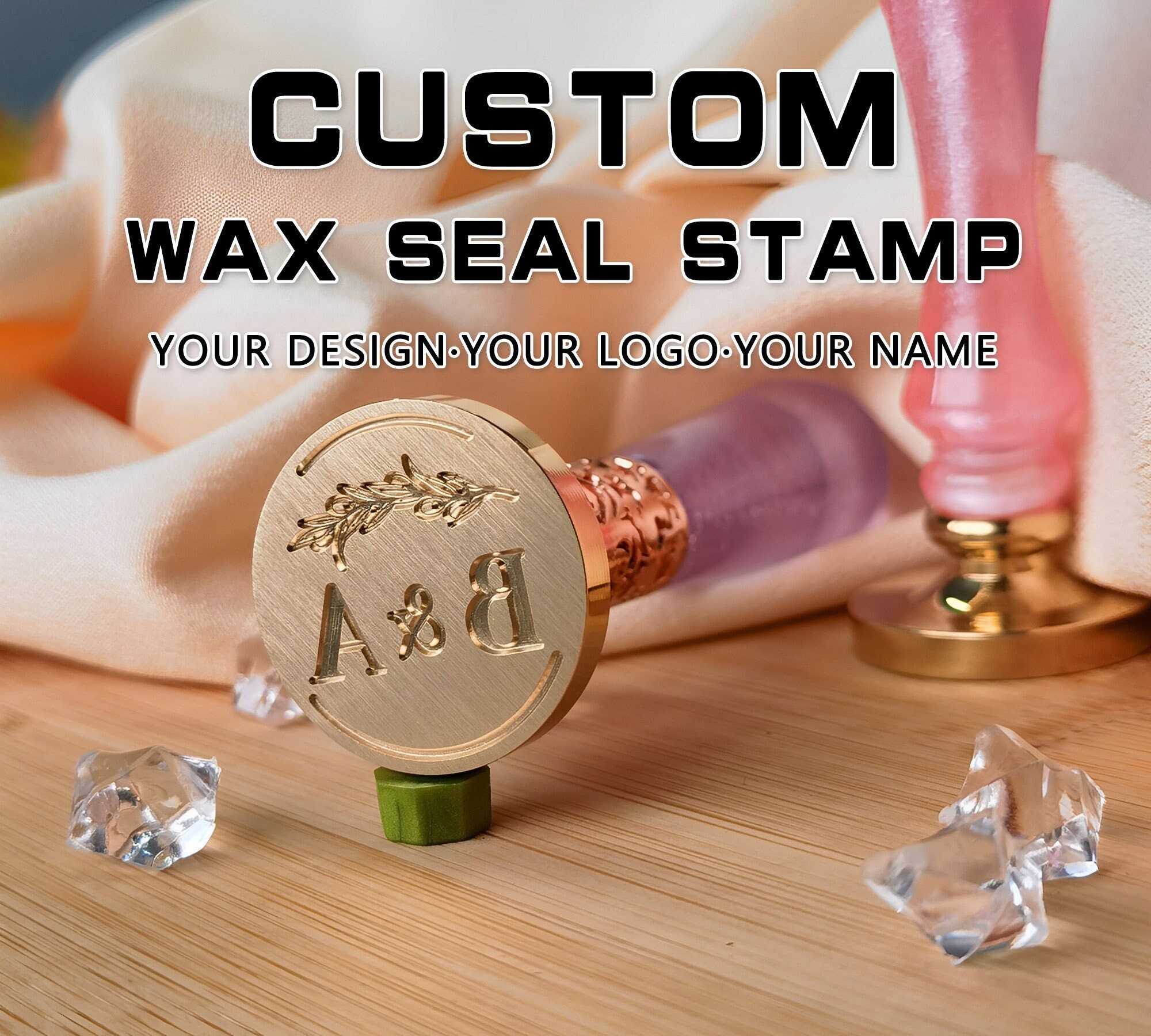 Custom Wax Seal Stamp - Custom Wedding Name initials Wax Seal Stamp (27 Designs)