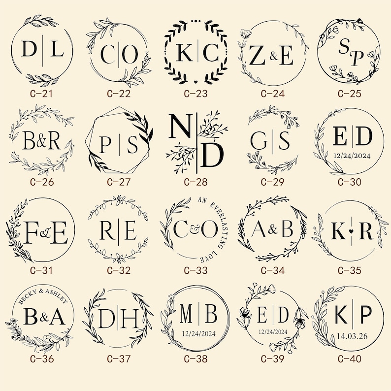 Embossed Monogram Patterns Personalized Monogram Embosser | Custom Logo Embosser for Wedding ...