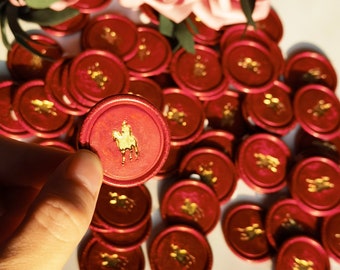 Gold Wedding Wax Seal, Personalized Gold Wax Seal, Self-Adhesive Peel-Off Wax Seal with Initials, Customized Wax seal stick on seals