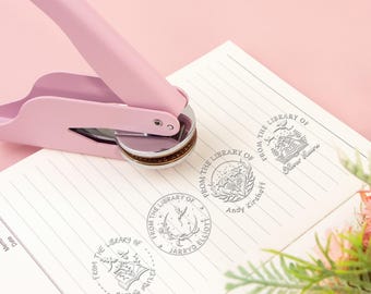Custom Book Embosser, Custom From The Library Of Book Stamp, Personalized envelopes embosser,  Ex Libris,  Book Lover Gift, Graduation Gift