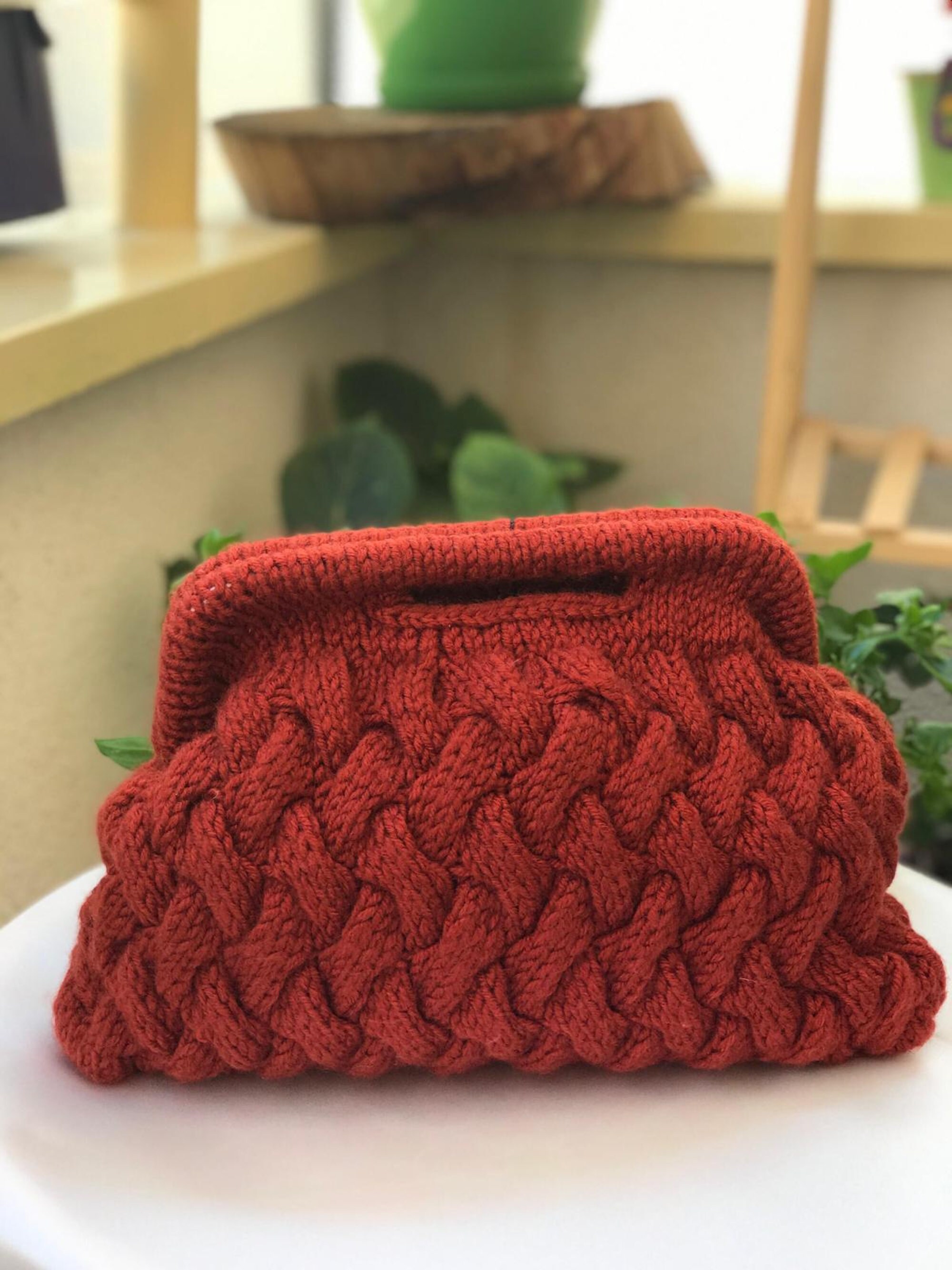 Cinnamon Colored Modern Handbag with Hidden Burs Inner Lining Designed for The Hand
