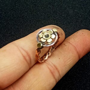 Handmade Copper Flower Ring: Wire Wrapped Statement Jewelry