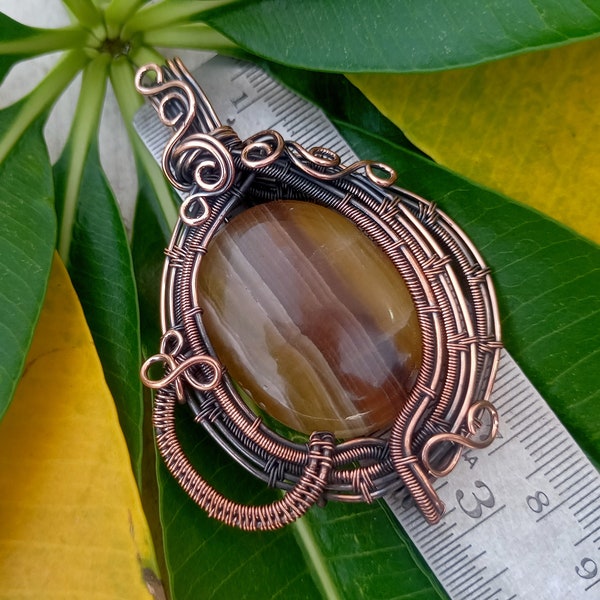 Copper Wire Wrapped Pendant Fluorite Pendant Wire Wrap Pendant Fluorite Gemstone Jewelry Handmade Jewelry Pendant Gift For Her