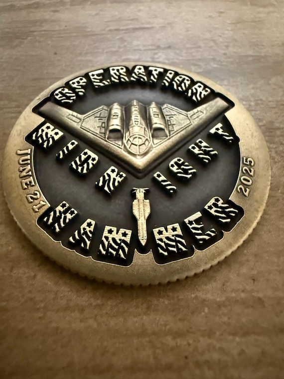 Operation Midnight Hammer Brass Challenge Coin: Military-inspired
