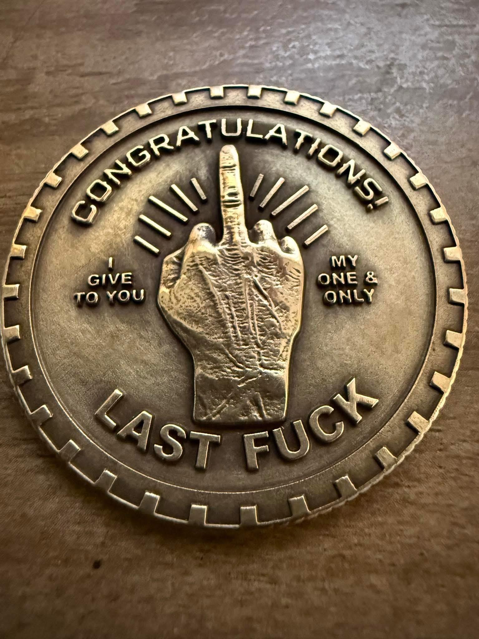 Last Fuck to Give Challenge Coin - Sarcastic Gift - Etsy