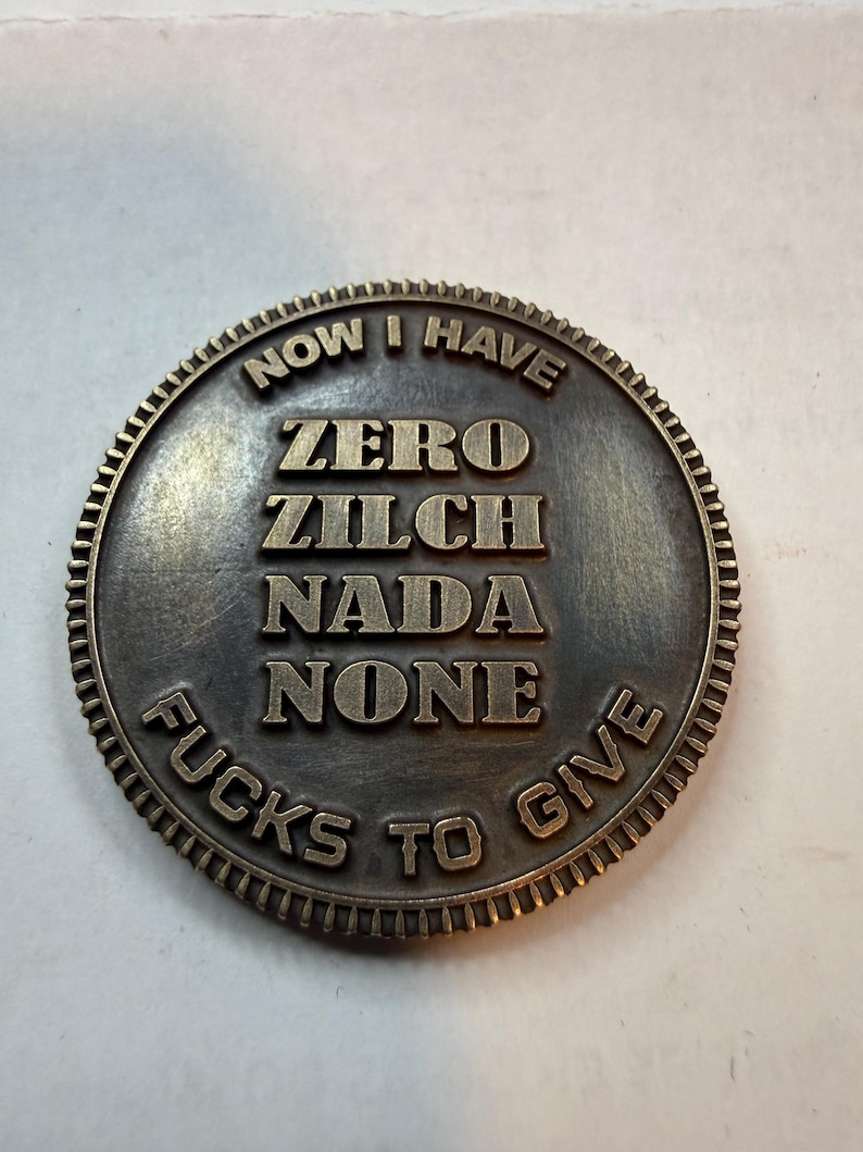 Last Fuck to Give Challenge Coin - Sarcastic Gift - Etsy