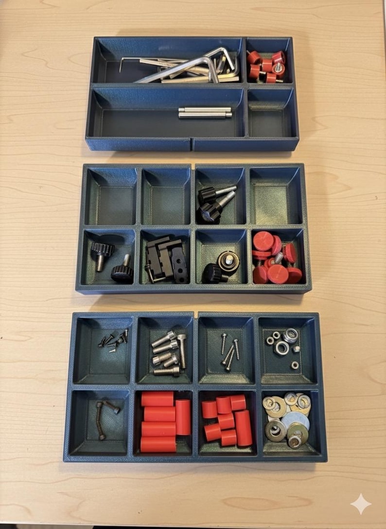 Cajas de herramientas pequeñas Harbor Freight, contenedores para suministros de costura, organizadores de herramientas 3 stacker trays