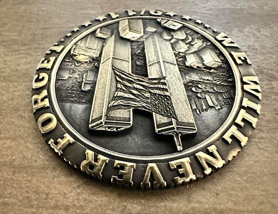 9/11 Commemorative Brass Coin: Twin Towers Engraved - Etsy