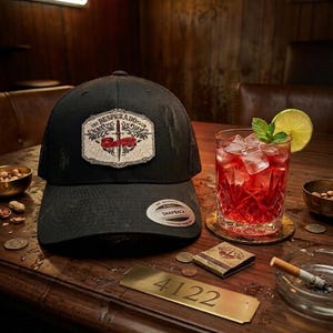 Desperado Club Trucker Hat, Dungeon Crawler Gear, LitRPG Fan Gift, Tactical Dagger & Scroll Apparel