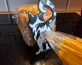 Fermaglio per pane "Cucciolo di gatto rognoso" – Fermaglio per borsa stampato in 3D con carattere