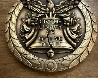 Liberty Bell Brass Challenge Coin: Engraved Eagle, 2nd Amendment (40mm)