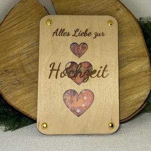 Plantilla de archivo cortado con láser de tarjeta de regalo de dinero para boda con corazones svg, xcs