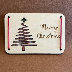 Laser cut Datei Vorlage Merry Christmas Weihnachten Geldgeschenkkarte svg, xcs