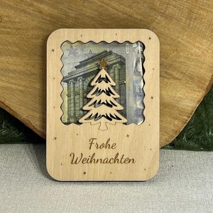 Geldgeschenkkarte Frohe Weihnachten Laser cut Datei Vorlage svg, xcs