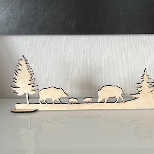 Jagd Natur Wald Szene Wildschweine sofort download Laser cut Datei Vorlage svg xcs pdf