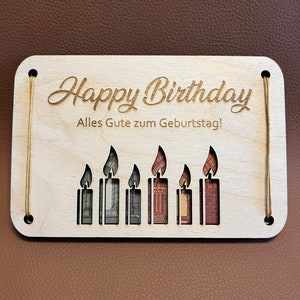 Laser cut Datei Vorlage Geldgeschenkkarte Happy Birthday Sofort Download svg, xcs