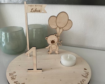 Modèle de fichier découpé au laser plaque d’anniversaire anniversaire des enfants svg xcs