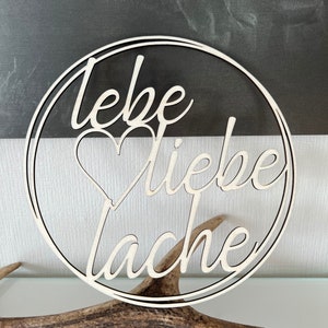 Lasergesneden bestand sjabloon deur krans live liefde lachen instant download svg, xcs