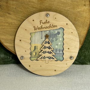 Geldgeschenkkarte Frohe Weihnachten Laser cut Datei Vorlage svg, xcs