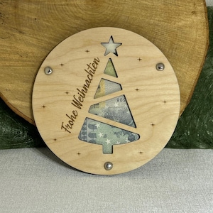 Geldgeschenkkarte Frohe Weihnachten Laser cut Datei Vorlage svg, xcs