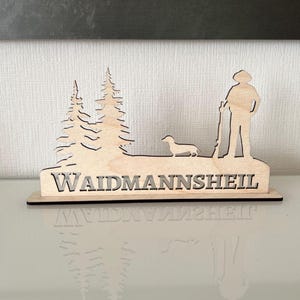 Expositor de dachshunds de caza, naturaleza y bosque de Waidmannsheil, descarga instantánea, plantilla de archivo cortado con láser, SVG, XCS, PDF